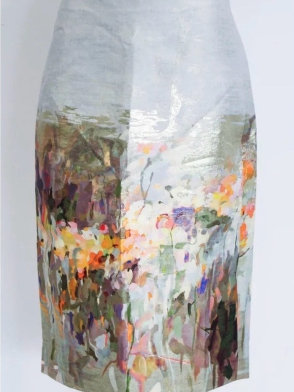 J.Crew Collection painted waterfall silk pencil skirt 4/6 - Picture 4 of 15